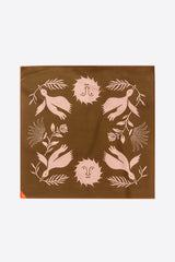 Silk Bandana Head Scarf - Floral Earth