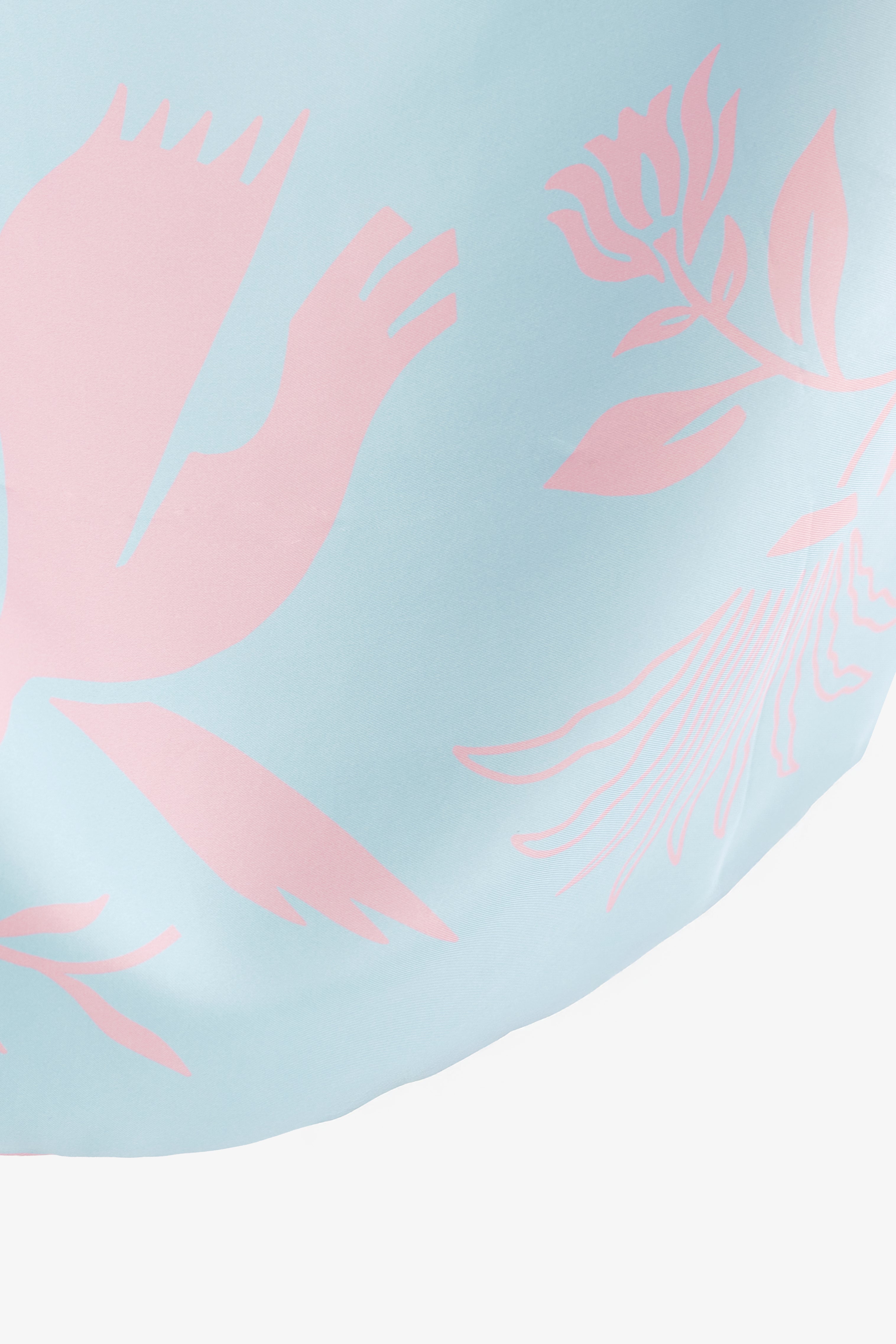 Silk Bandana HeScarf - Pink Sky