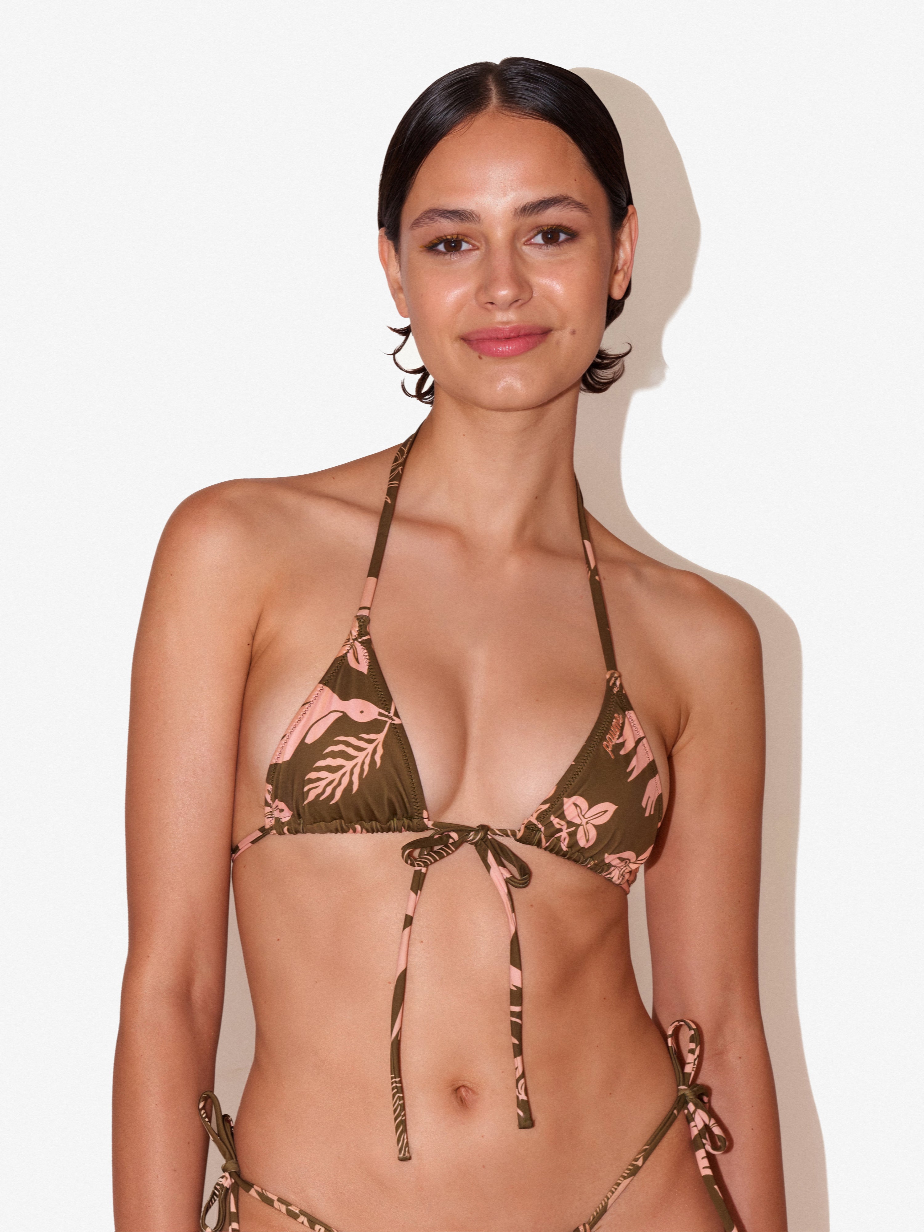Beau Micro Triangle Top - Floral Earth