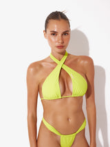 Halter Bikini Üst - Lime Yeşil