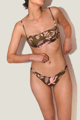 Ily Floral Earth Desenli Bandeau Bikini Üstü