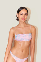 Ily Pink Sky Desenli Bandeau Bikini Üstü