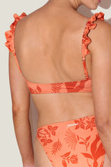 Rou Orange Sunset Desenli Bralette Bikini Üstü