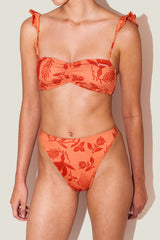Rou Orange Sunset Desenli Bralette Bikini Üstü