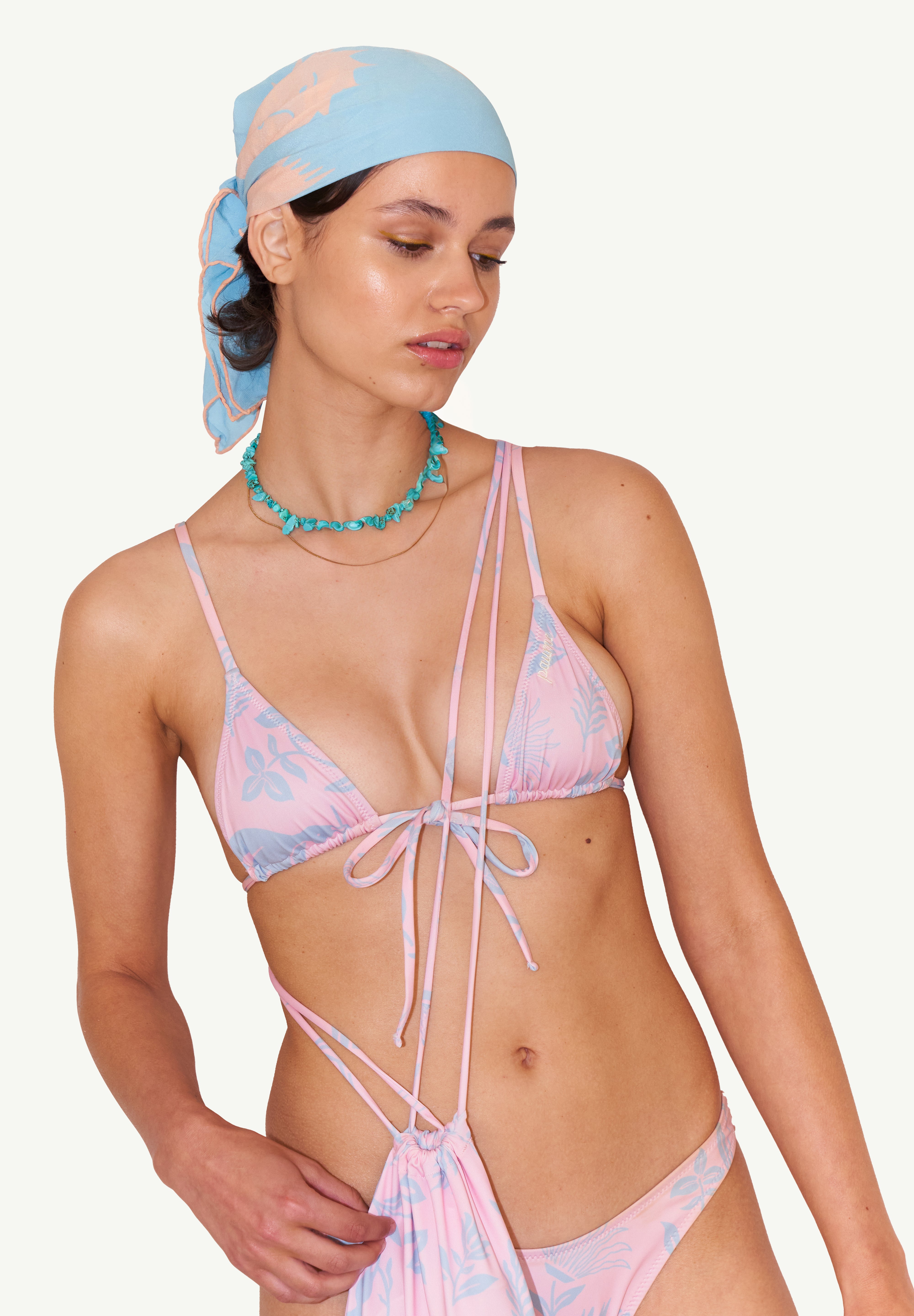 Pink Sky Desenli Bandana Fular
