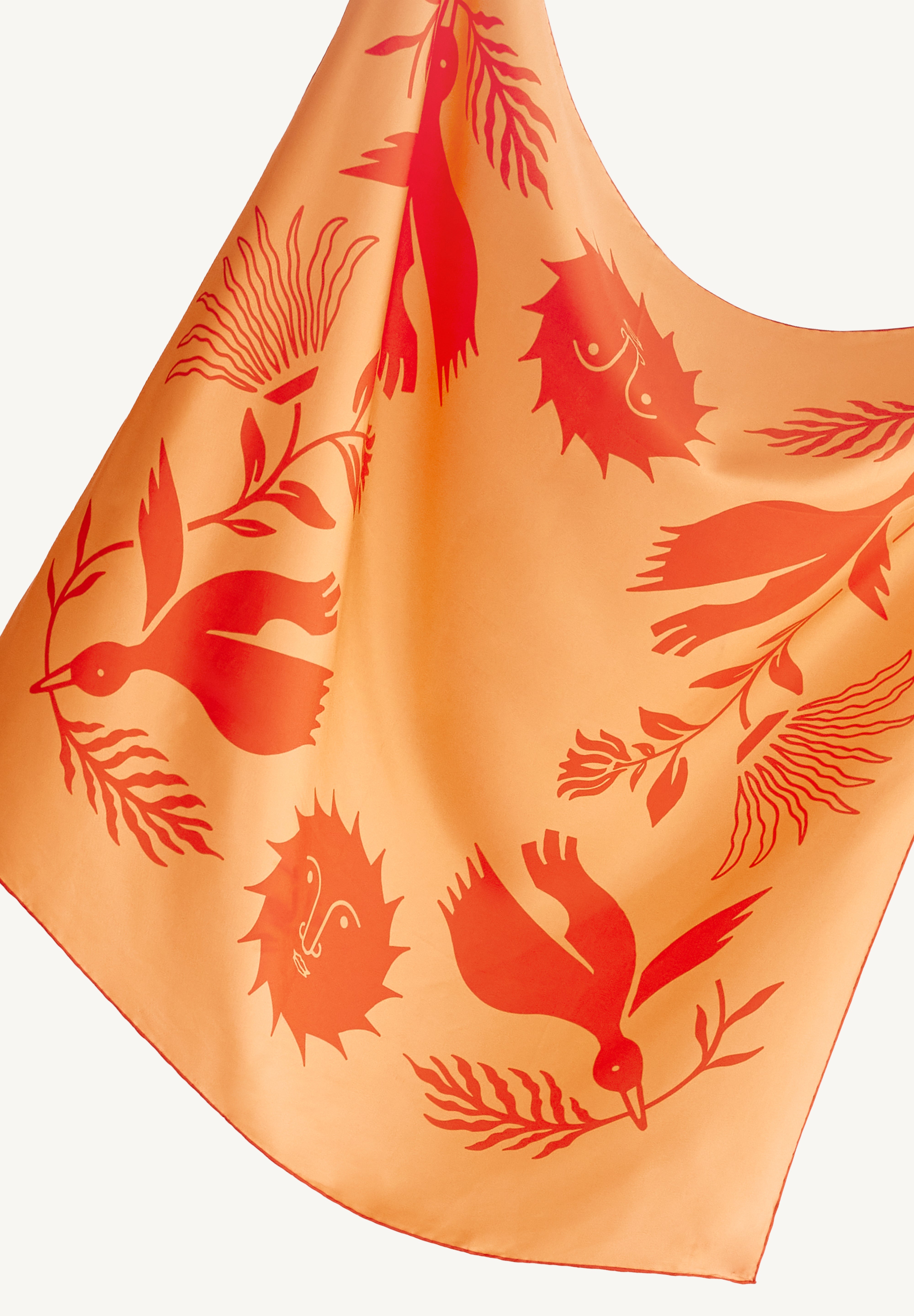 Orange Sunset Desenli Bandana Fular