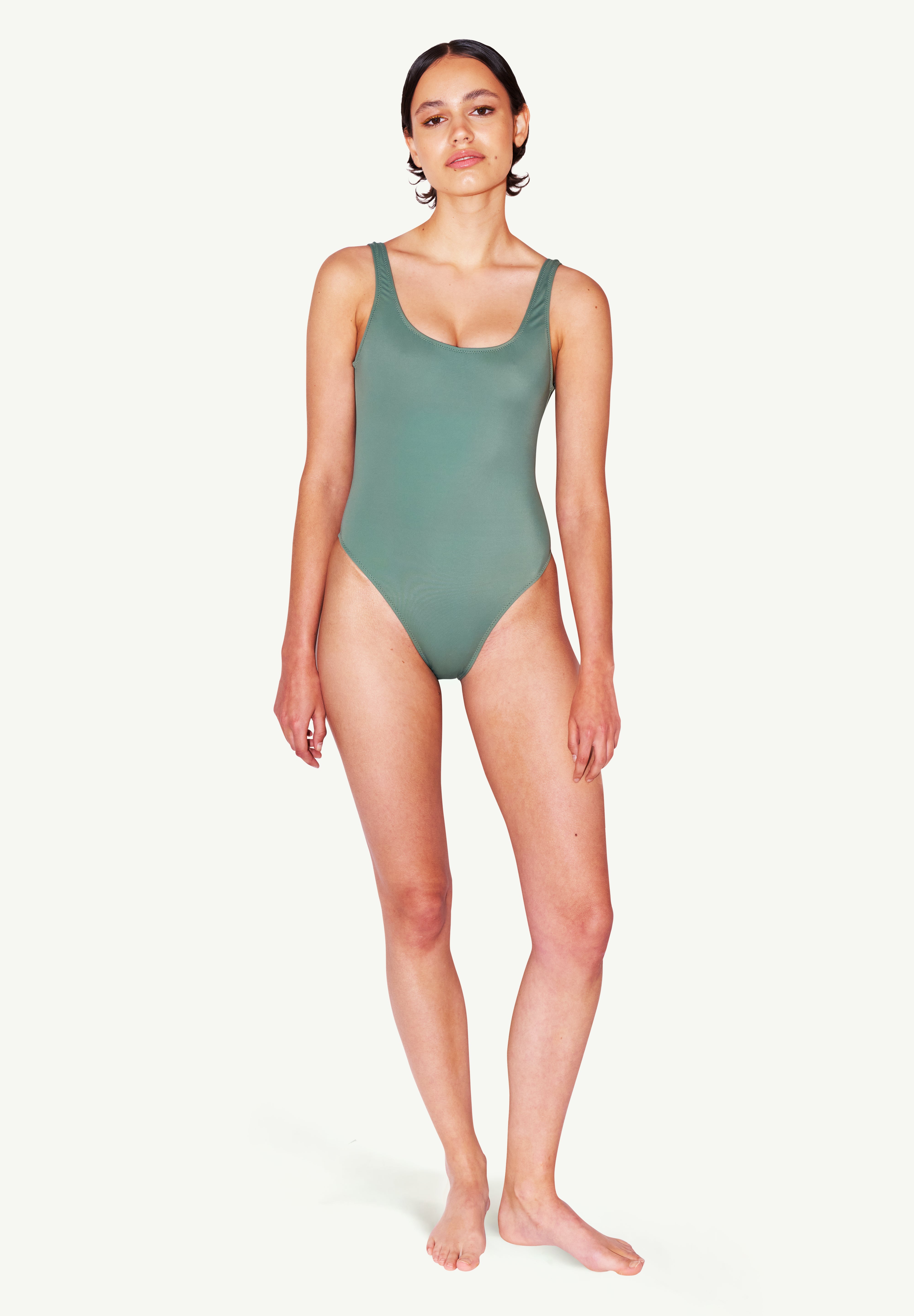 One-Piece Yüzücü Mayo Olive