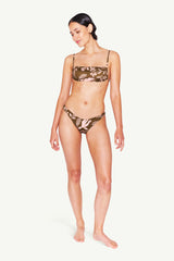 Ily Floral Earth Desenli Bandeau Bikini Üstü