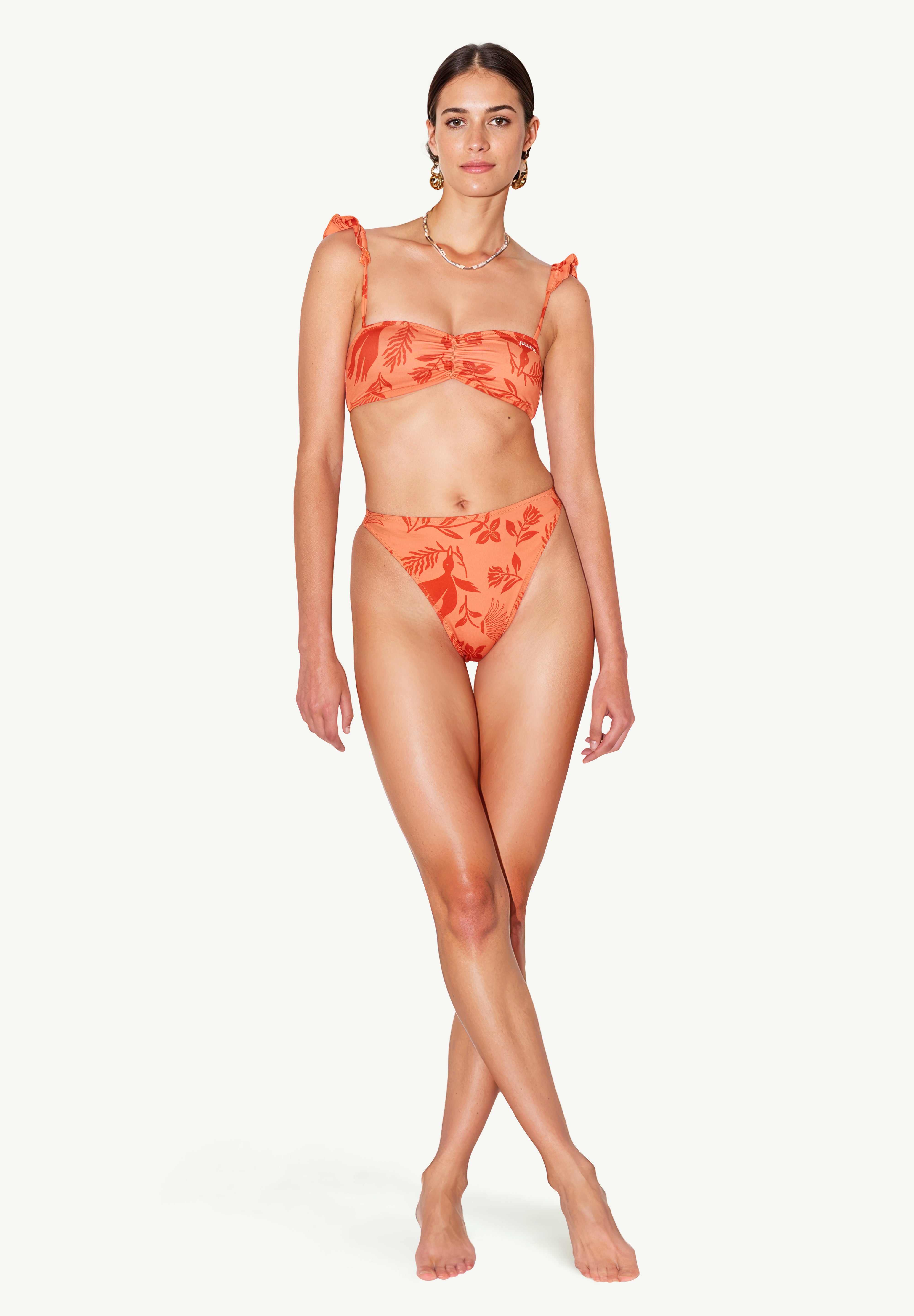 Rou Orange Sunset Desenli Bralette Bikini Üstü