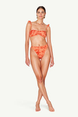Rou Orange Sunset Desenli Bralette Bikini Üstü
