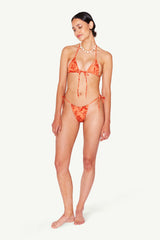 Beau Orange Sunset Desenli Micro Üçgen Bikini Üstü