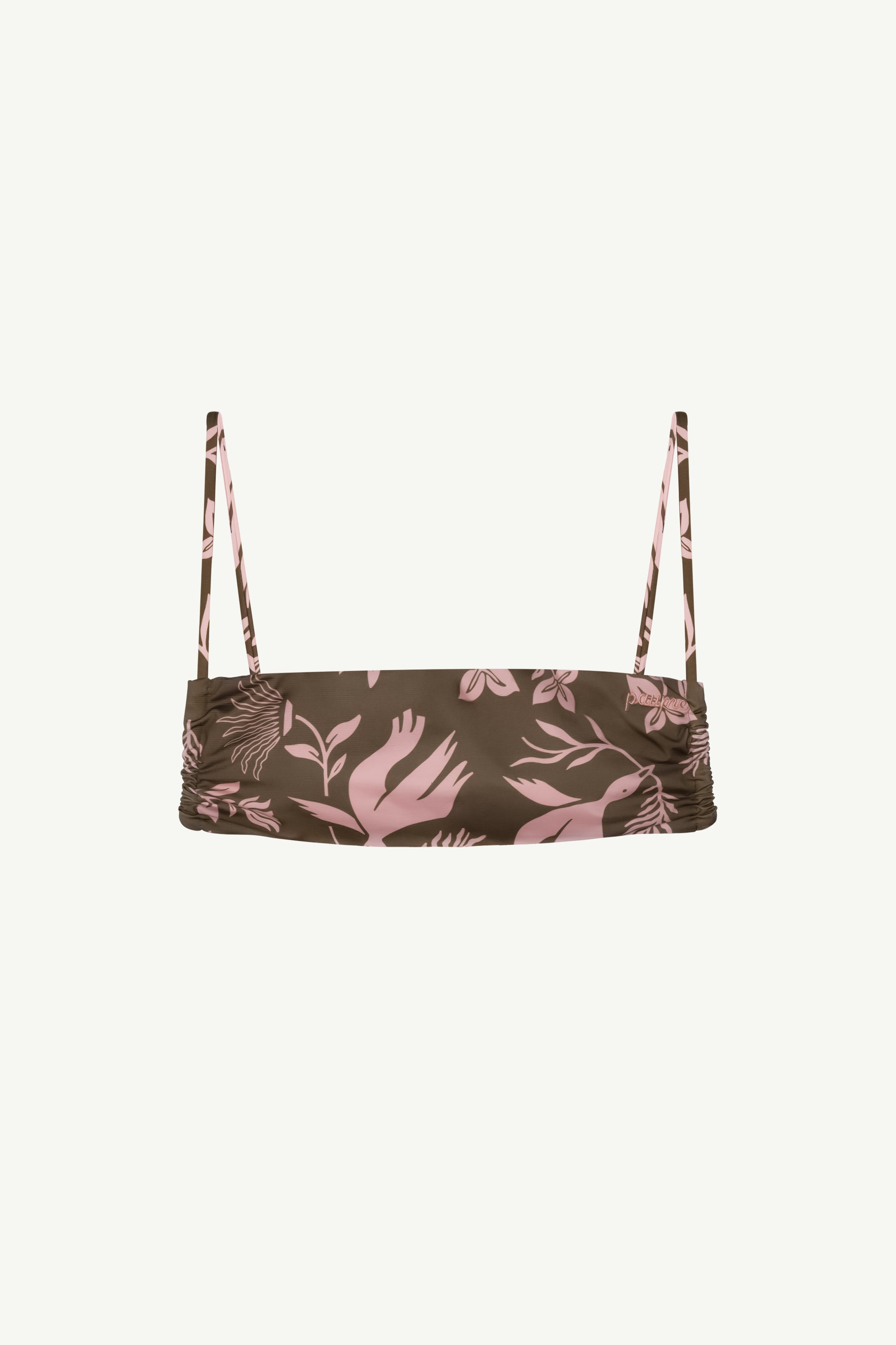 Ily Floral Earth Desenli Bandeau Bikini Üstü